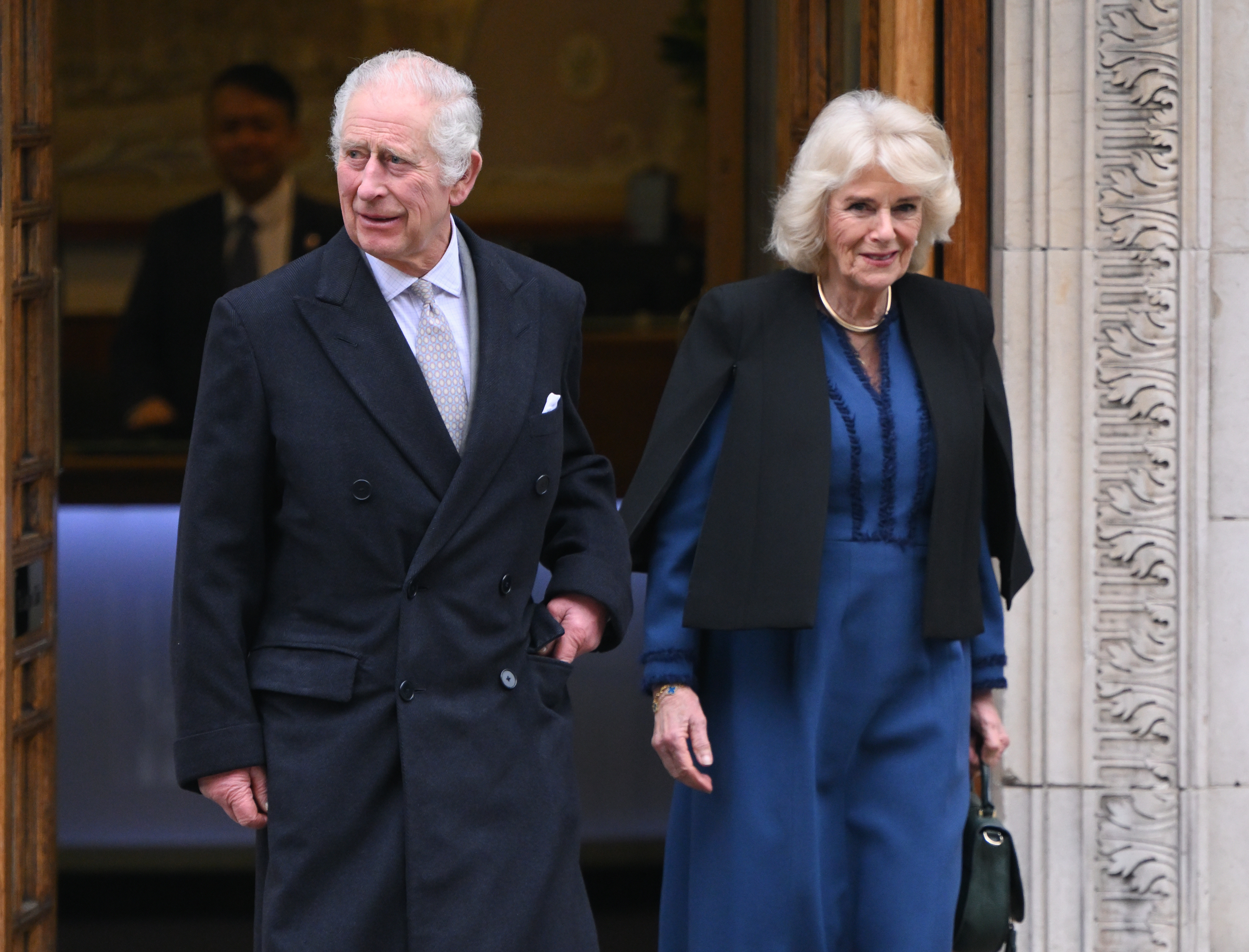King Charles III with Queen Camilla leaves The London Clinic on January 29, 2024 in London, England | Source: Getty Images