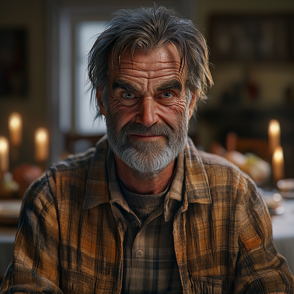 A smiling older man in a dining room | Source: Midjourney