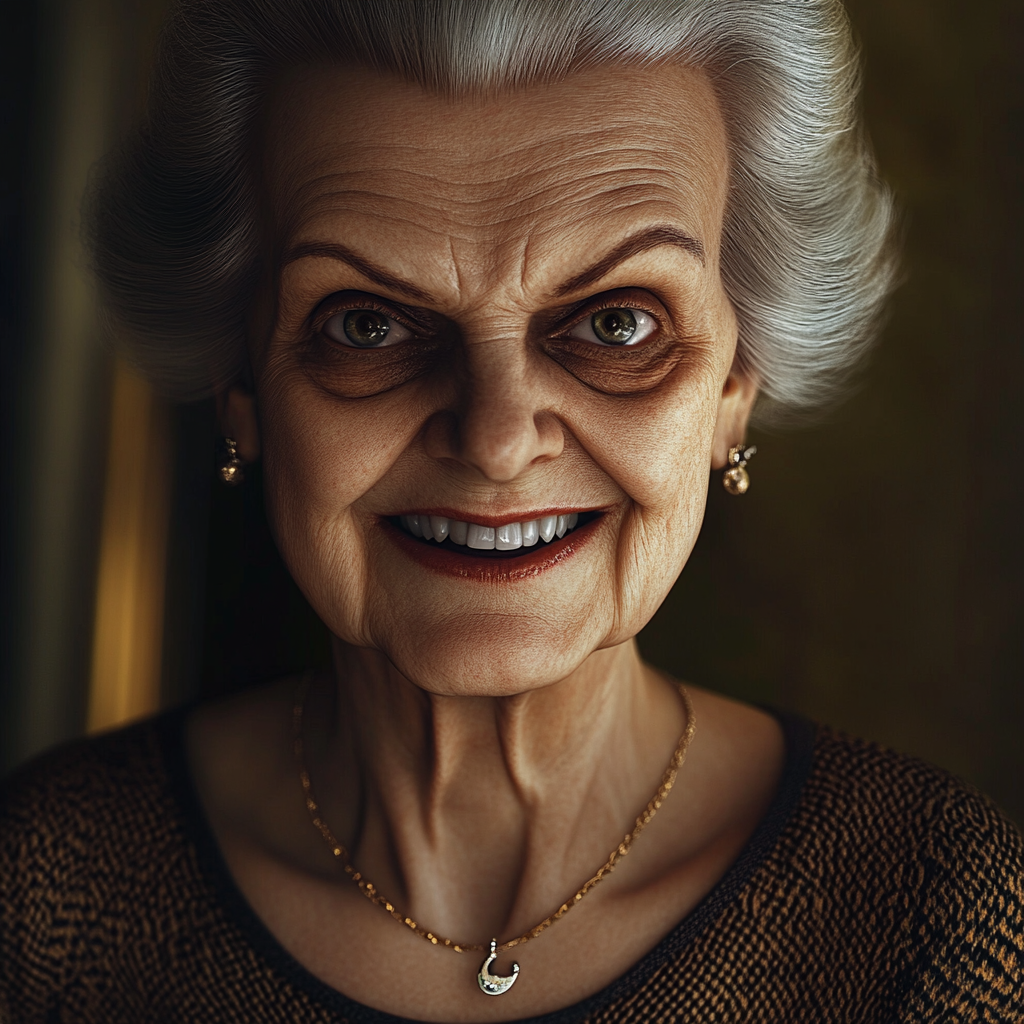 An older lady smiling | Source: Midjourney