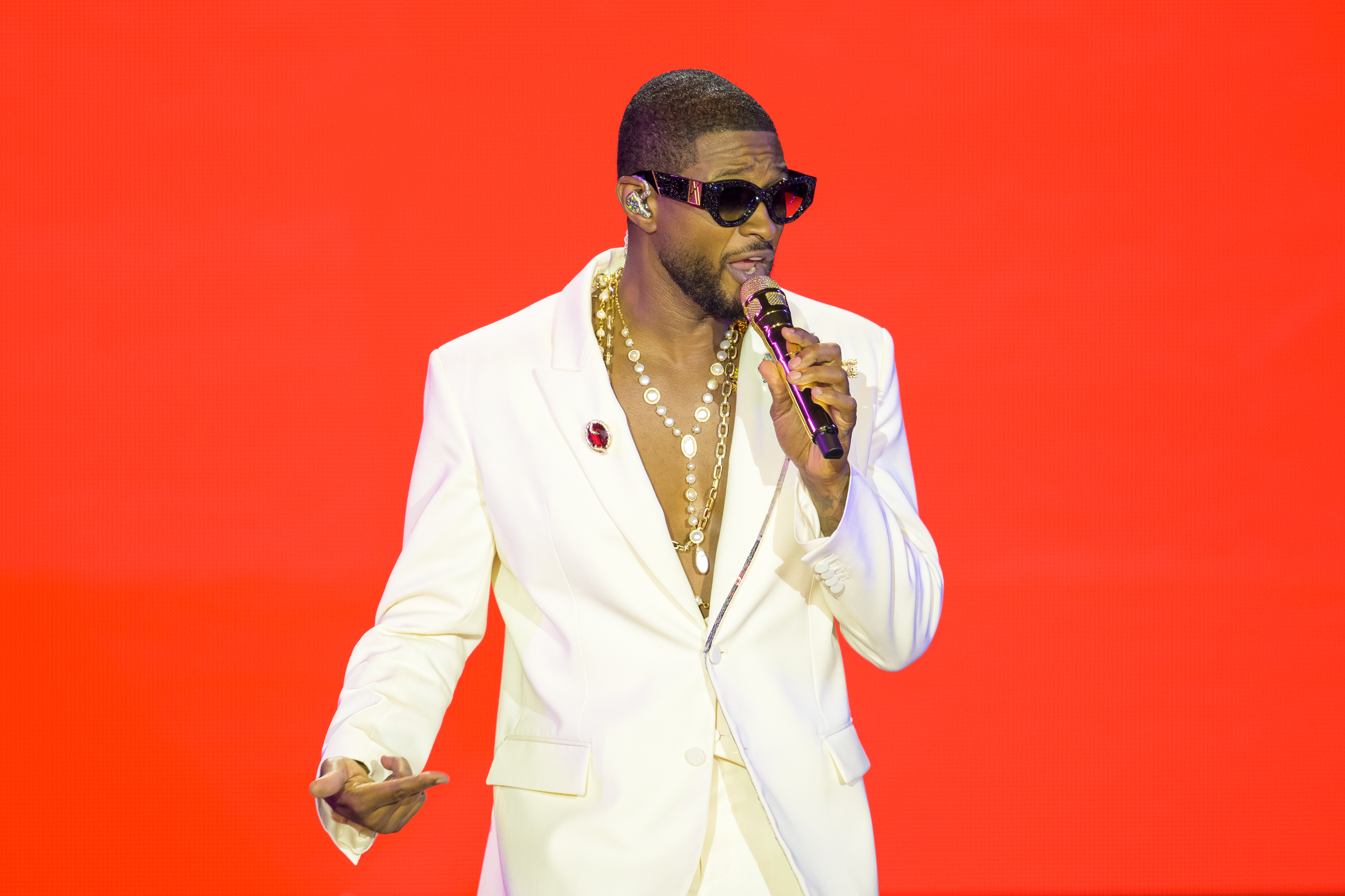 Usher performs onstage during his residency on September 25, 2023 in Boulogne-Billancourt, France | Source: Getty Images