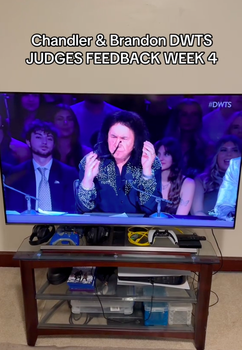 Gene Simmons giving feedback to Chandler Kinney and Brandon Armstrong on "Dancing with the Stars," posted on October 9, 2024 | Source: TikTok/dwts50