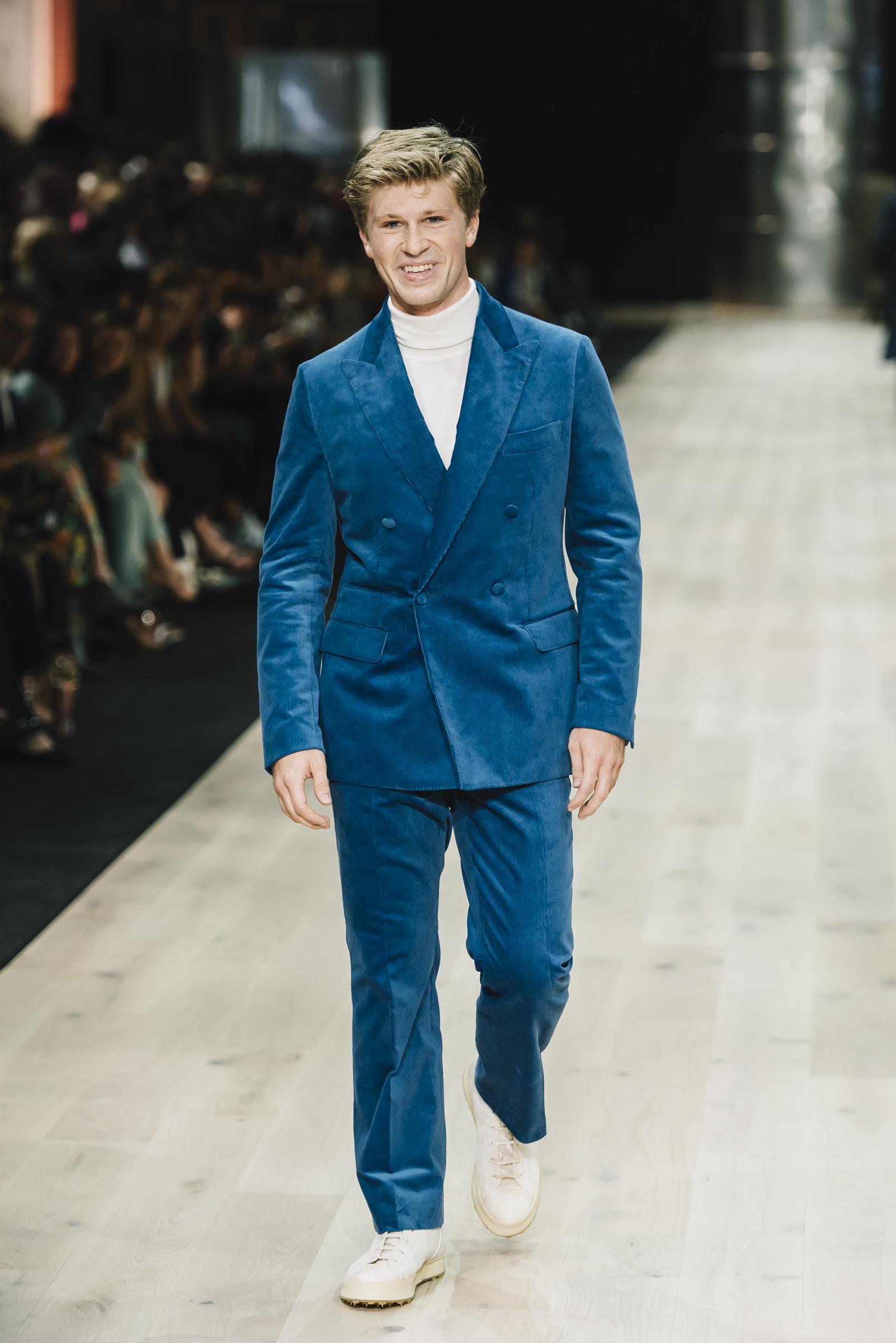 Robert Irwin at the Suit Up Runway show during Melbourne Fashion Festival in Australia on March 6, 2024. | Source: Getty Images