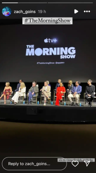 Jennifer Aniston sitting on a panel with her co-stars at the Emmy FYC Event for Apple TV+'s "The Morning Show," posted on June 3, 2024 | Source: Instagram/zach_goins