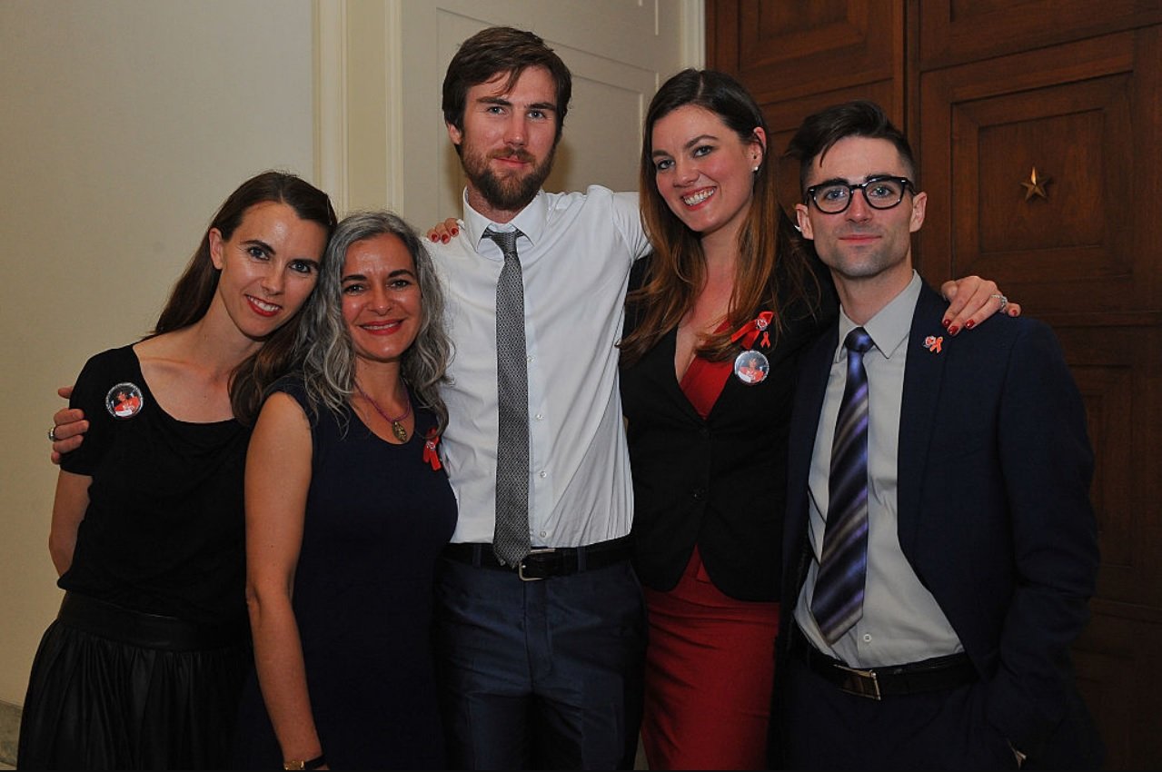 Naomi deLuce Wilding, Laela Wilding, Tarquin Wilding, Eliza Carson and Quinn Tivey attend the Positive Leadership Award reception at the Rayburn House Office Building on April 13, 2015 | Photo: GettyImages