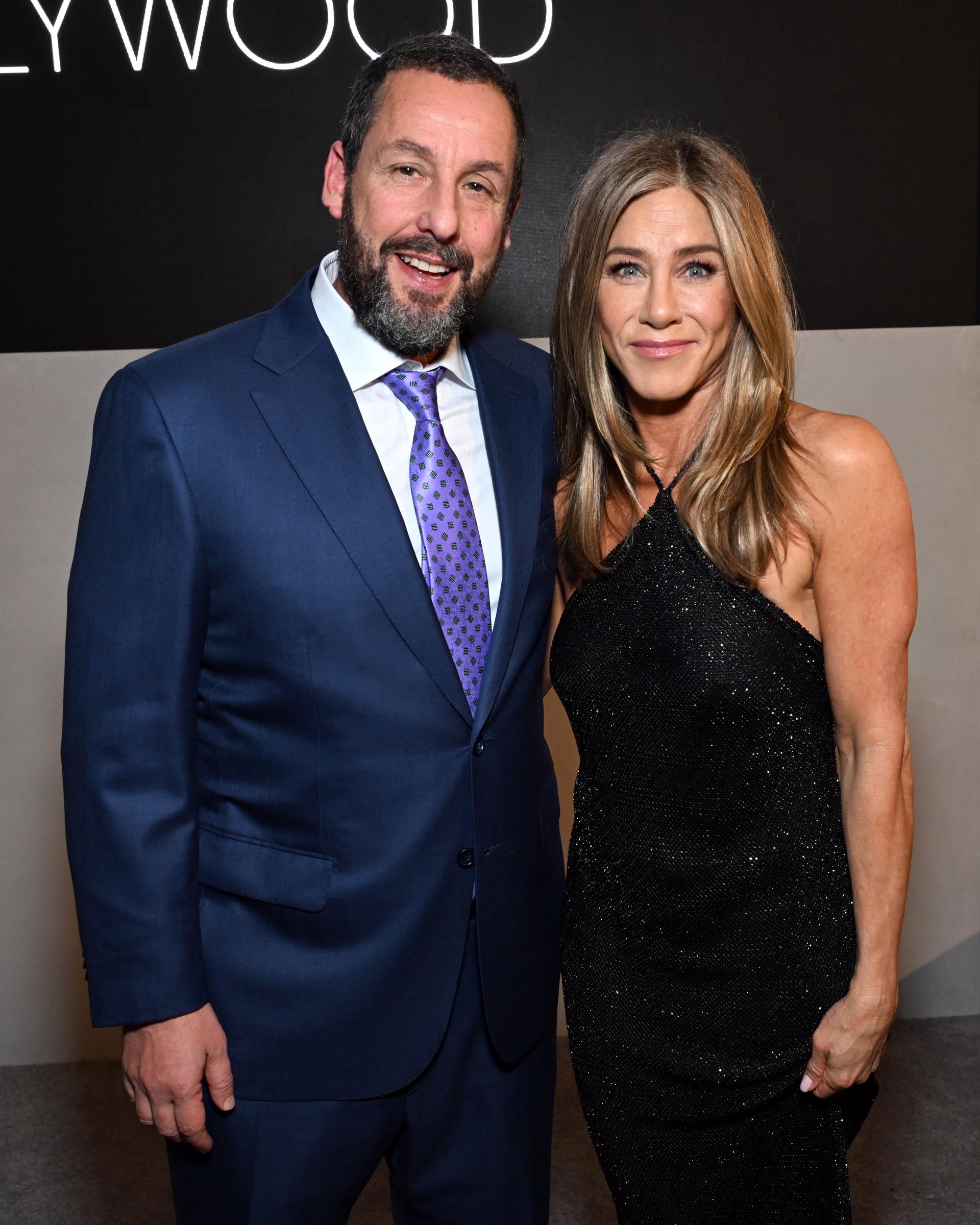 Adam Sandler and Jennifer Aniston attend ELLE's Women in Hollywood Celebration on November 17, 2025 | Source: Getty Images