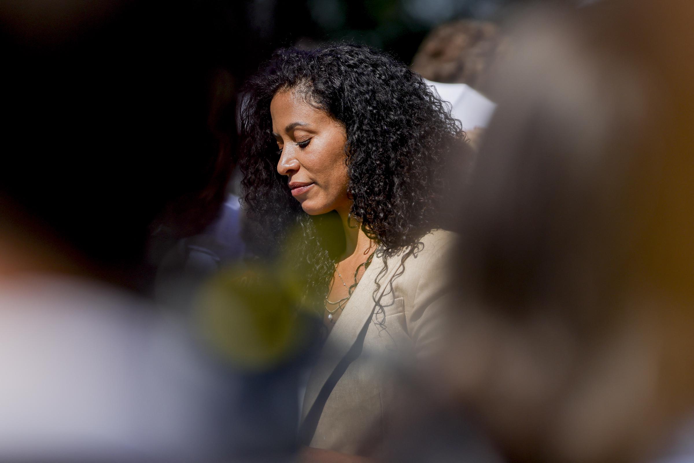 Survivor Lisa Phillips speaks at a press conference at the US Capitol in Washington, D.C., on 3 September 2025, announcing the Epstein Files Transparency Act, which calls for the release of all unclassified documents in the Jeffrey Epstein case. | Source: Getty Images