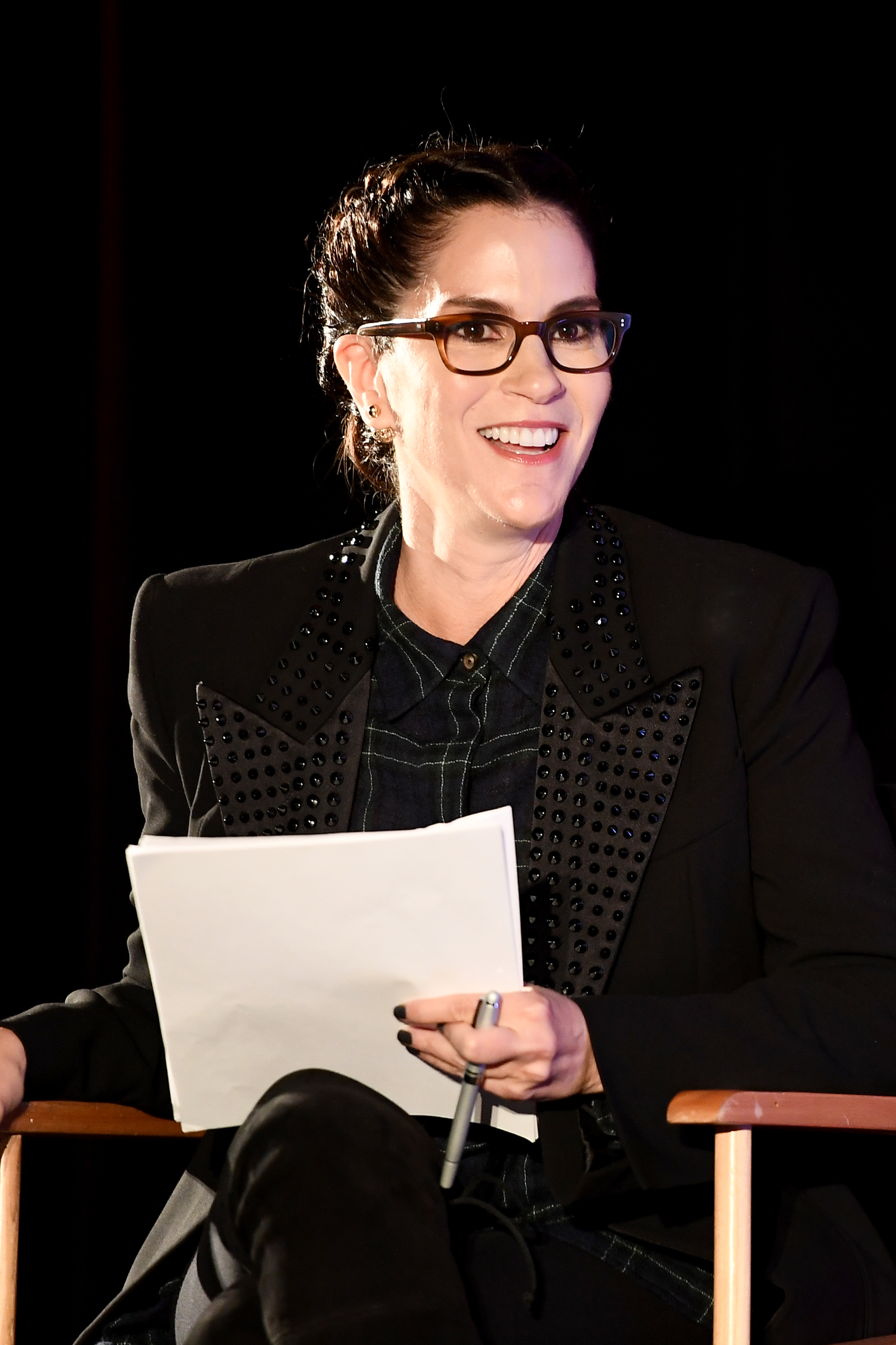 Jami Gertz attending the Hawks Means Business Chat event in partnership with 