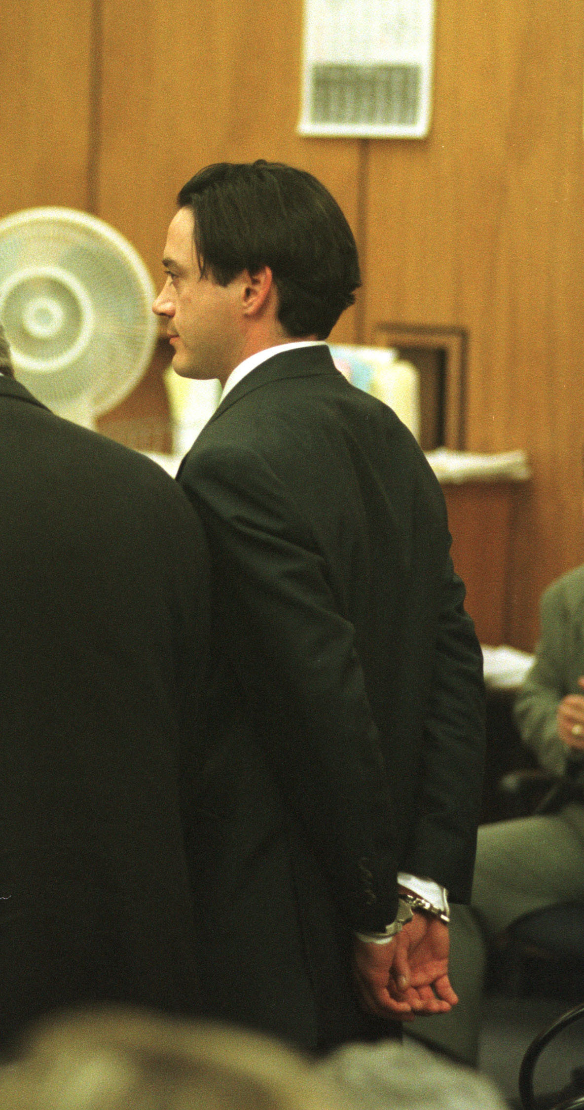 Robert Downey Jr. during his sentencing for possession of cocaine and speed on December 8, 1997 at a Malibu, California court room | Source: Getty Images
