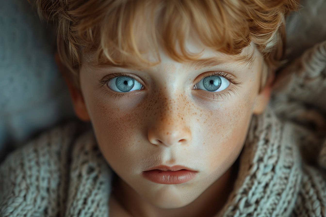 Close-up of a boys face | Source: Midjourney