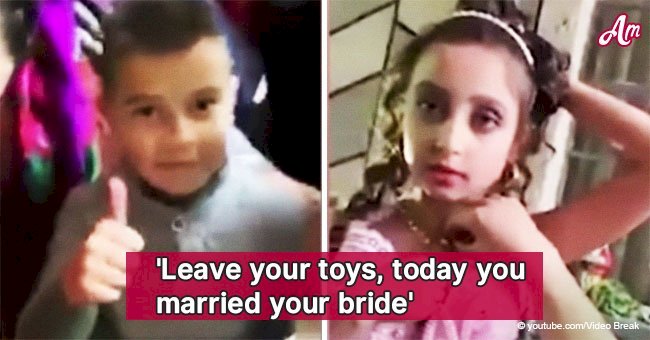 Creepy moment 8-year-old girl 'marries' 10-year-old boy in a ritual gypsy wedding ceremony