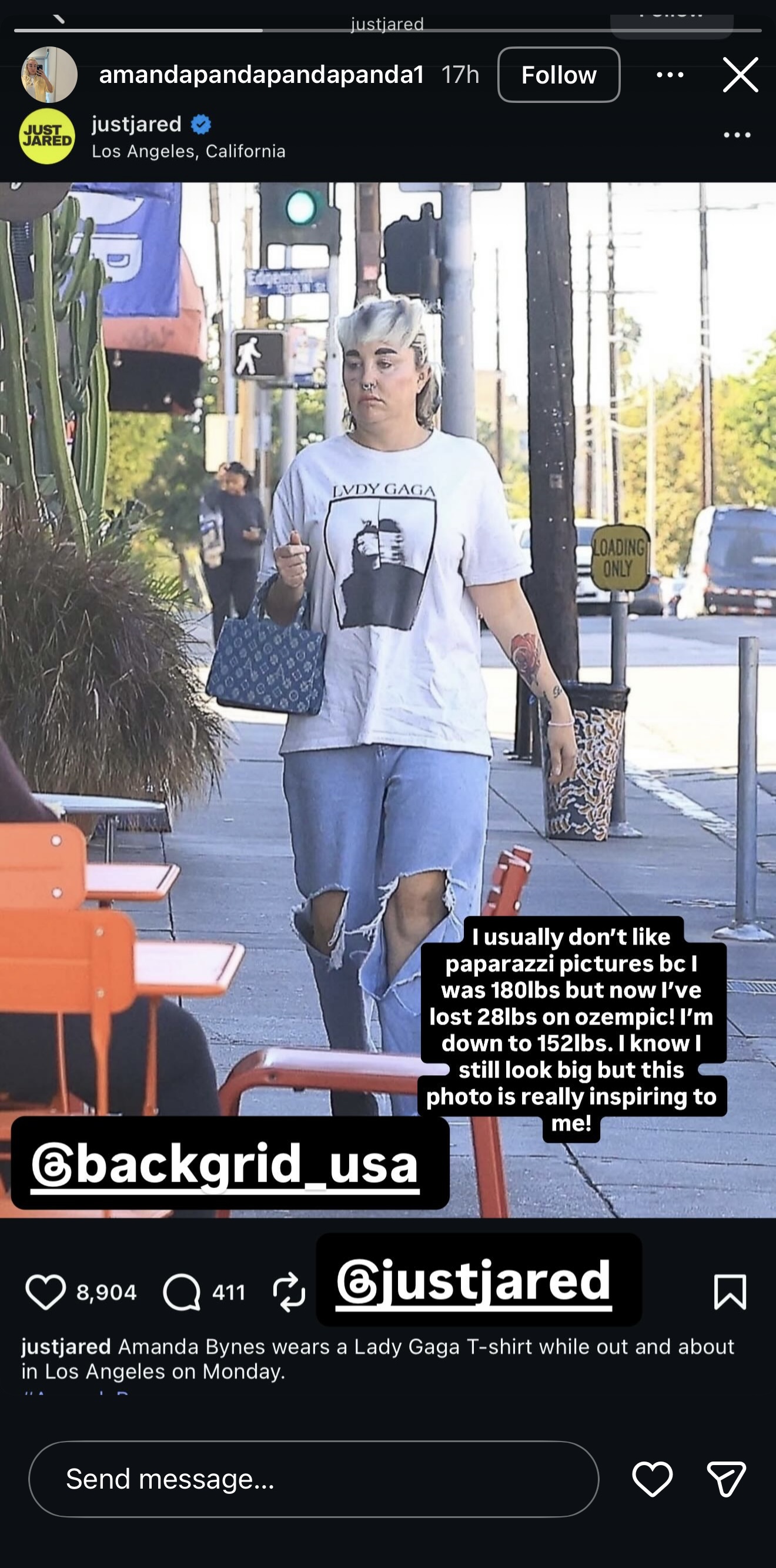 Amanda Bynes talking about her weightloss, dated December 2025, on Instagram Stories | Source: Instagram/amandapandapandapanda1