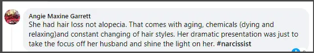 A fan comments on Jada Pinkett Smith's new pink hair | Source: Facebook.com/peoplemag/