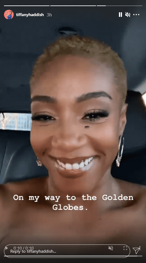 Screenshot of video of Tiffany Haddish while en route to the Golden Globe Awards. | Source: Instagram/tiffanyhaddish