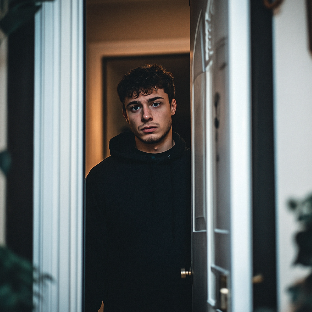 A man standing in a doorway | Source: Midjourney