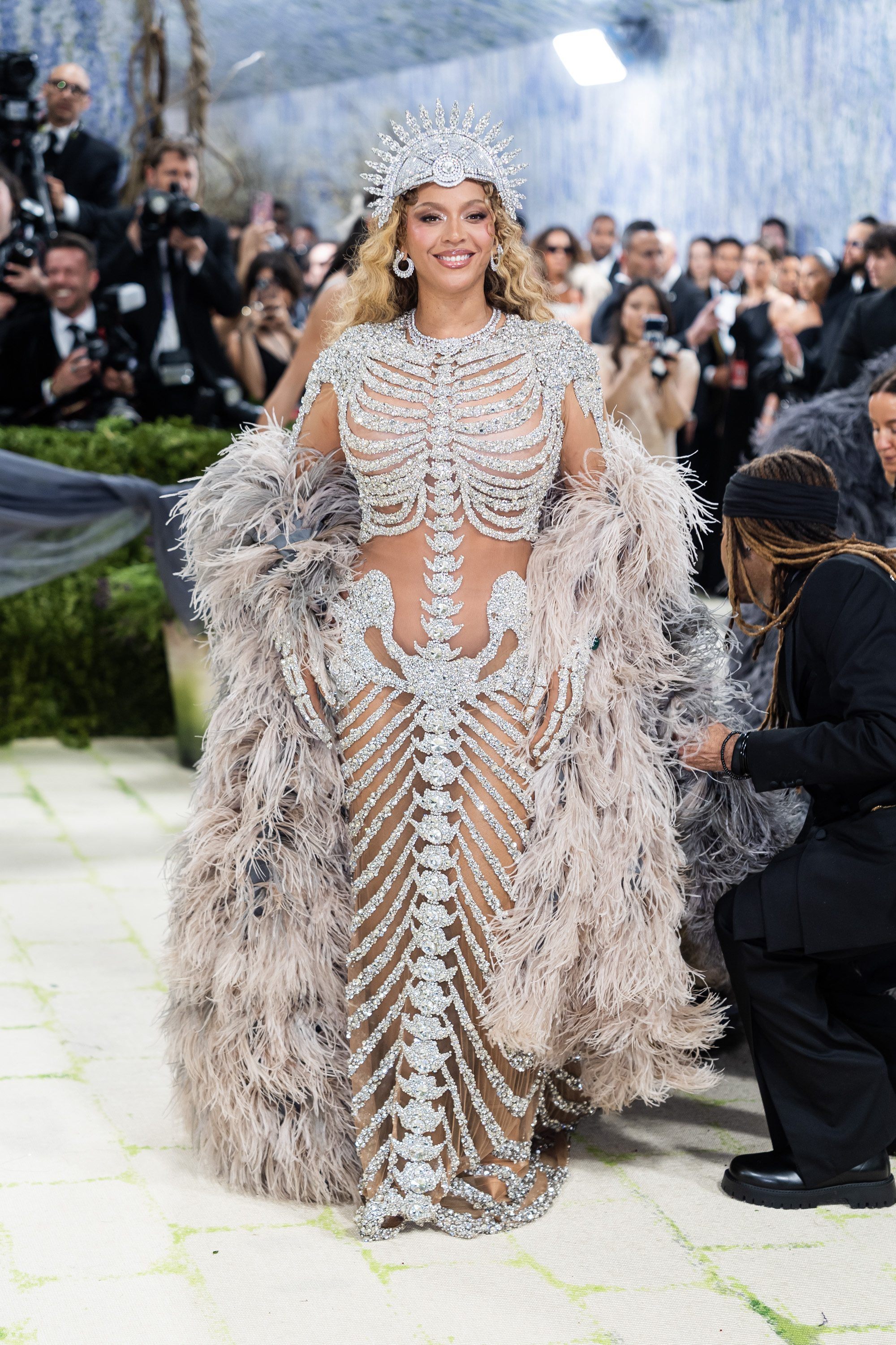 Beyoncé attends the 2026 Met Gala celebrating "Costume Art" at the Metropolitan Museum of Art in New York City. | Source: Getty Images