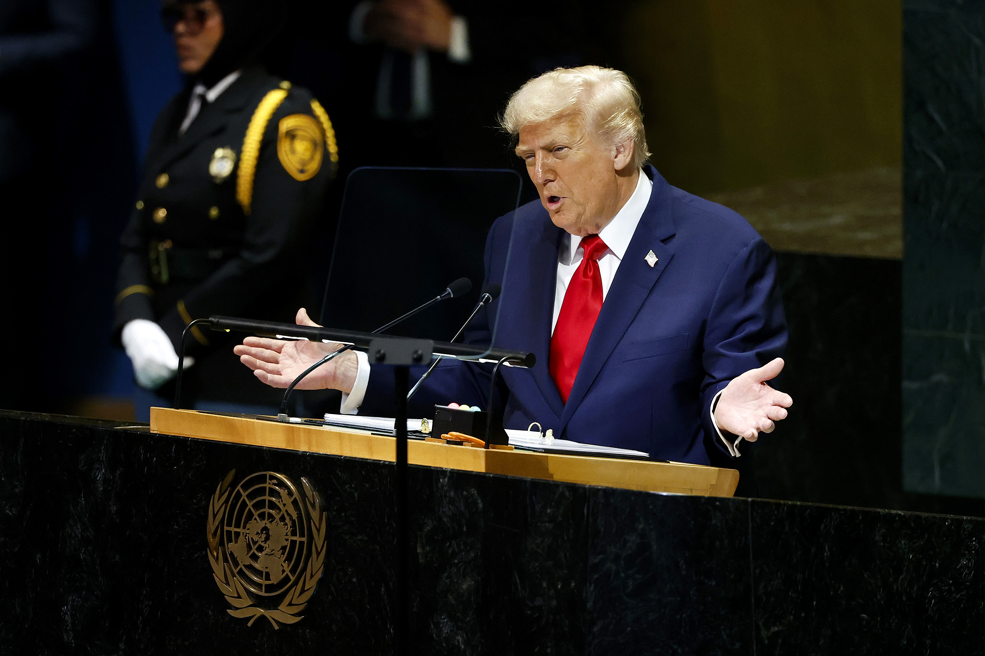 Donald Trump speaks during the United Nations General Assembly (UNGA) | Source: Getty Images