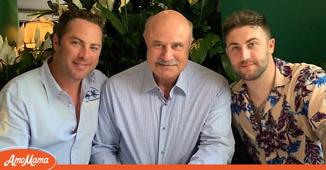 TV show host Dr. Phil McGraw posing with his sons (L) Jay McGraw and (R) Jordan McGraw | Source: Instagram/@drphil