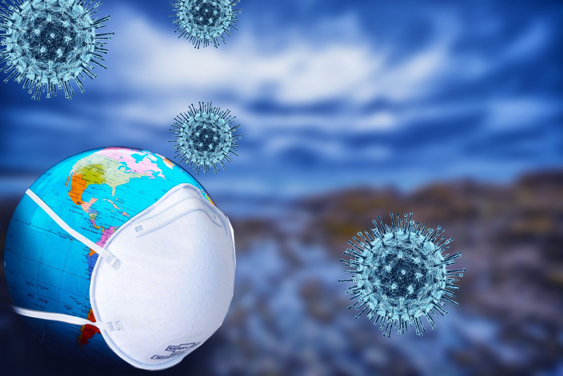 Illustration of the global coronavirus pandemic. | Source: Pixabay.