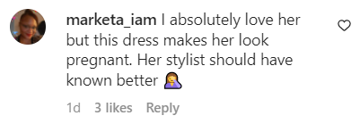 A fan's comment on Jennifer Coolidge's Oscar after party appearance in Beverly Hills, on March 12, 2023 | Source: Instagram/People