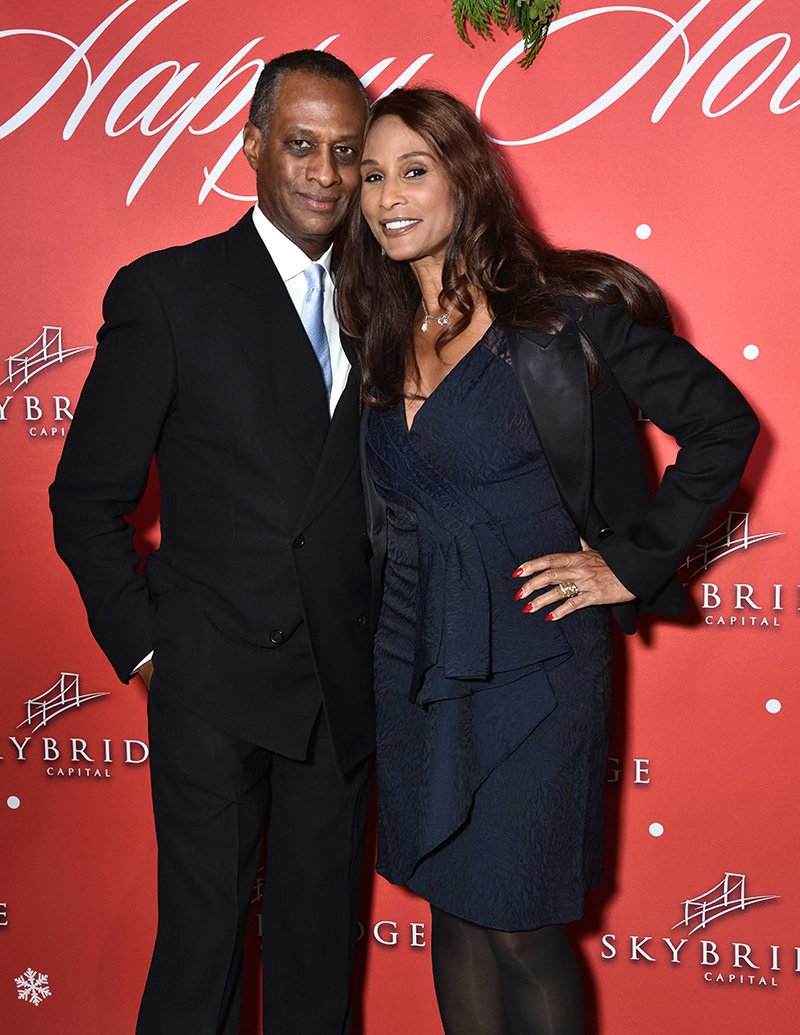 Brian Maillian and Beverly Johnson attend SkyBridge Capital Holiday Celebration at Hunt & Fish Club on December 14, 2016 in New York City. I Image: Getty Images.