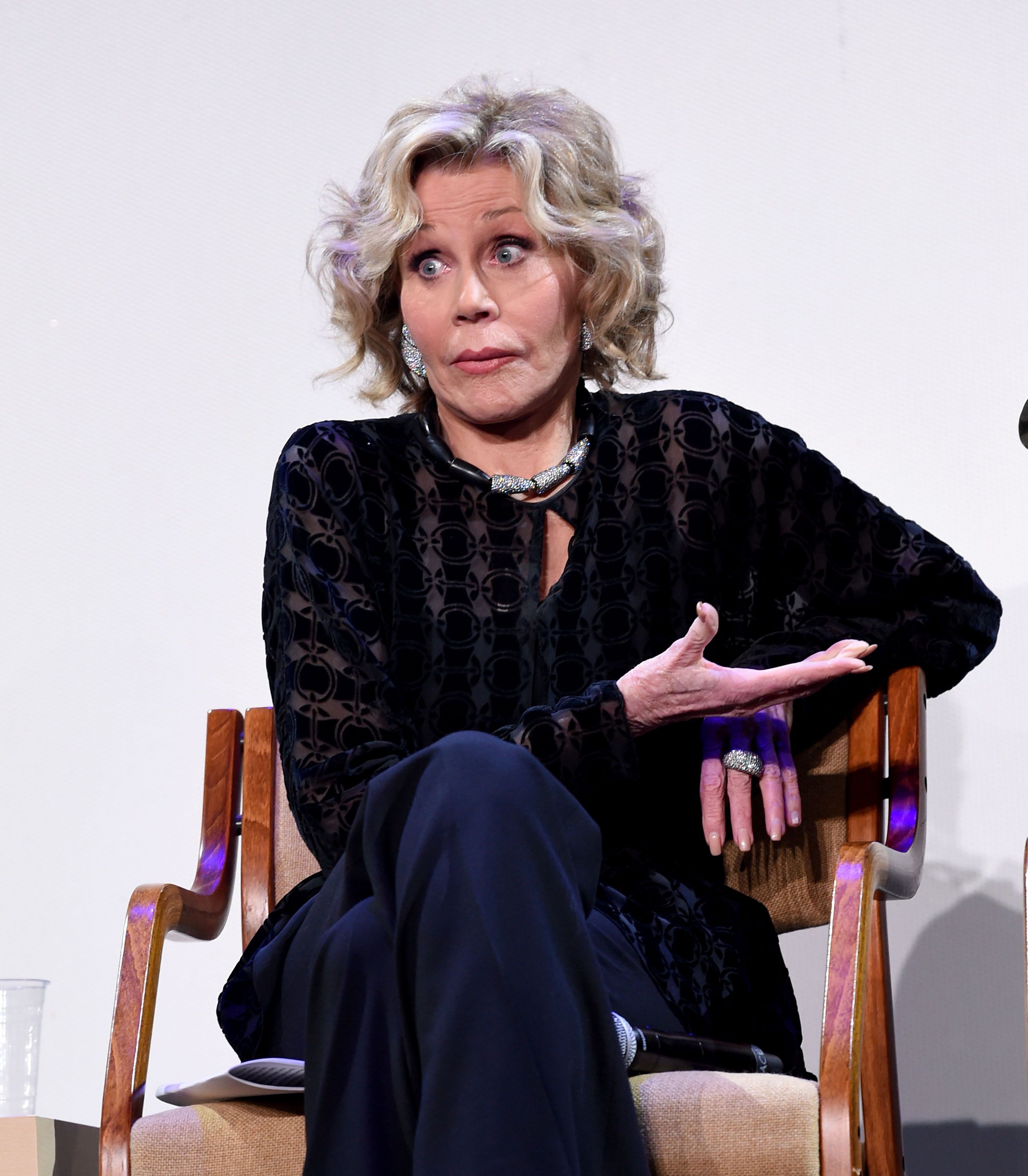 Jane Fonda appears onstage at the HFPA Film Restortion Summit: The Global Effort to Preserve Our Film Heritage at The Theatre at Ace Hotel on March 09, 2019 | Photo: Getty Images
