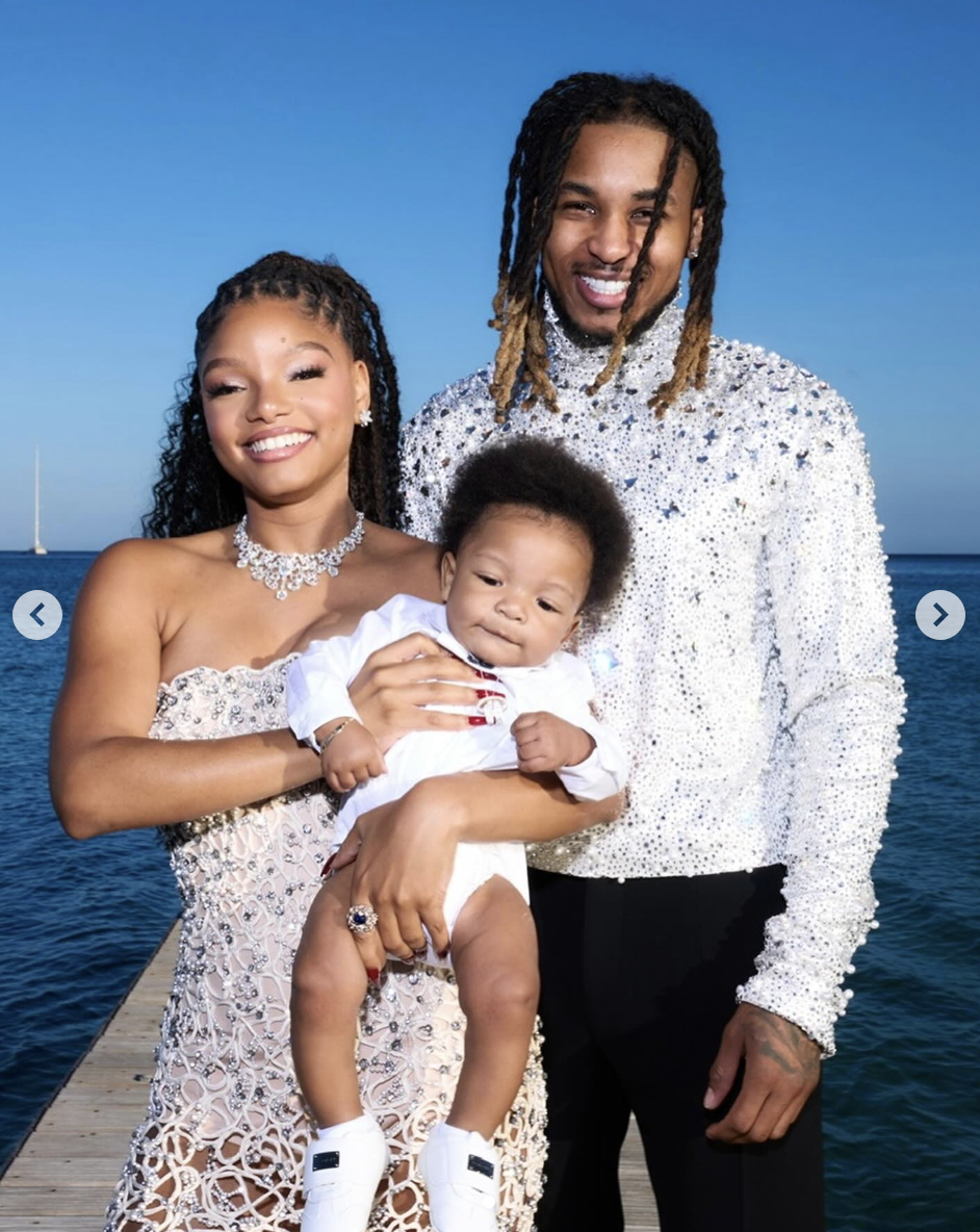 Halle Bailey and DDG with their son Halo, as seen in a post dated July 3, 2024 | Source: Instagram/hallebailey