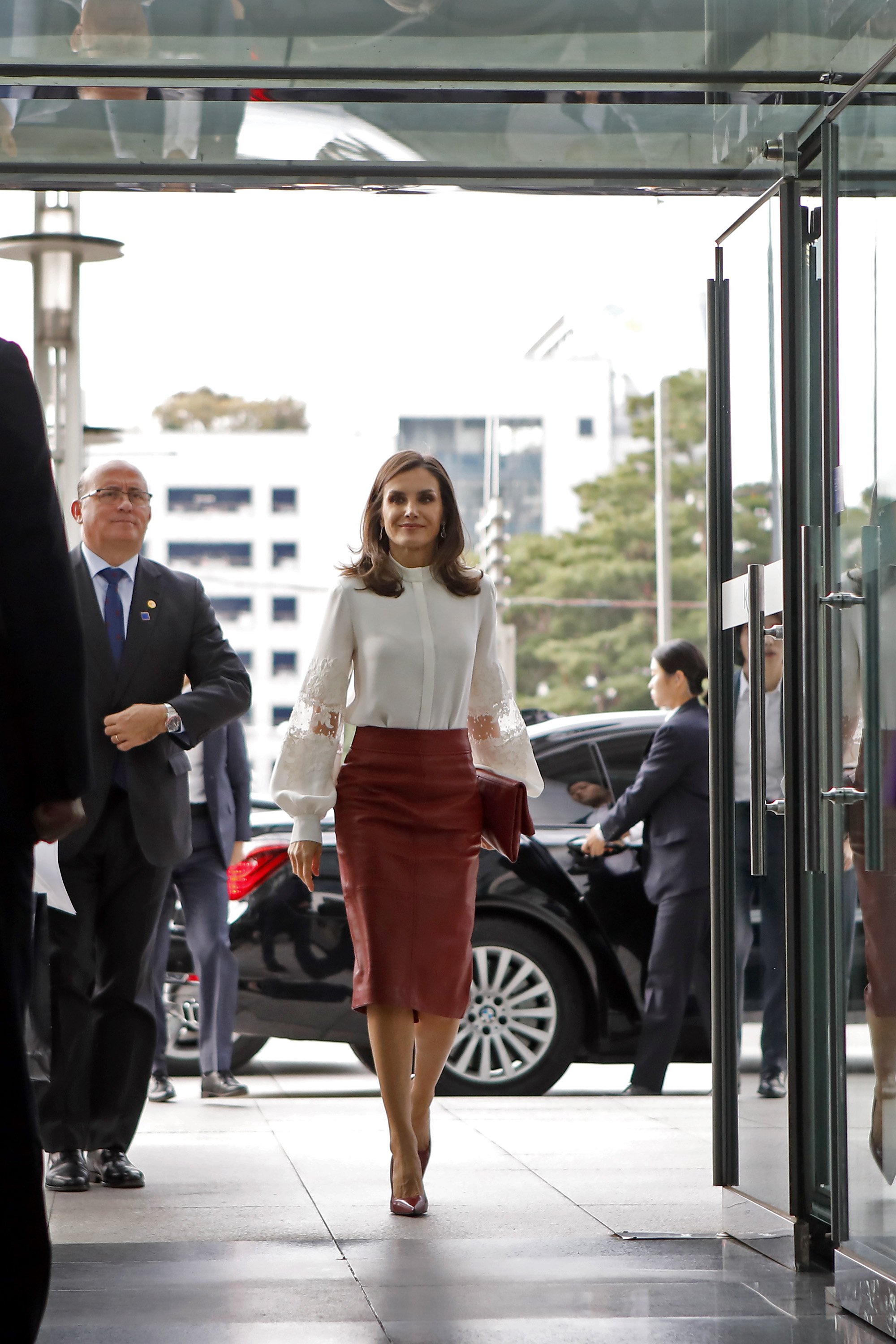 Queen Letizia of Spain arrives at KOTRA, on October 24, 2019 in Seoul, South Korea | Photo: Getty Images