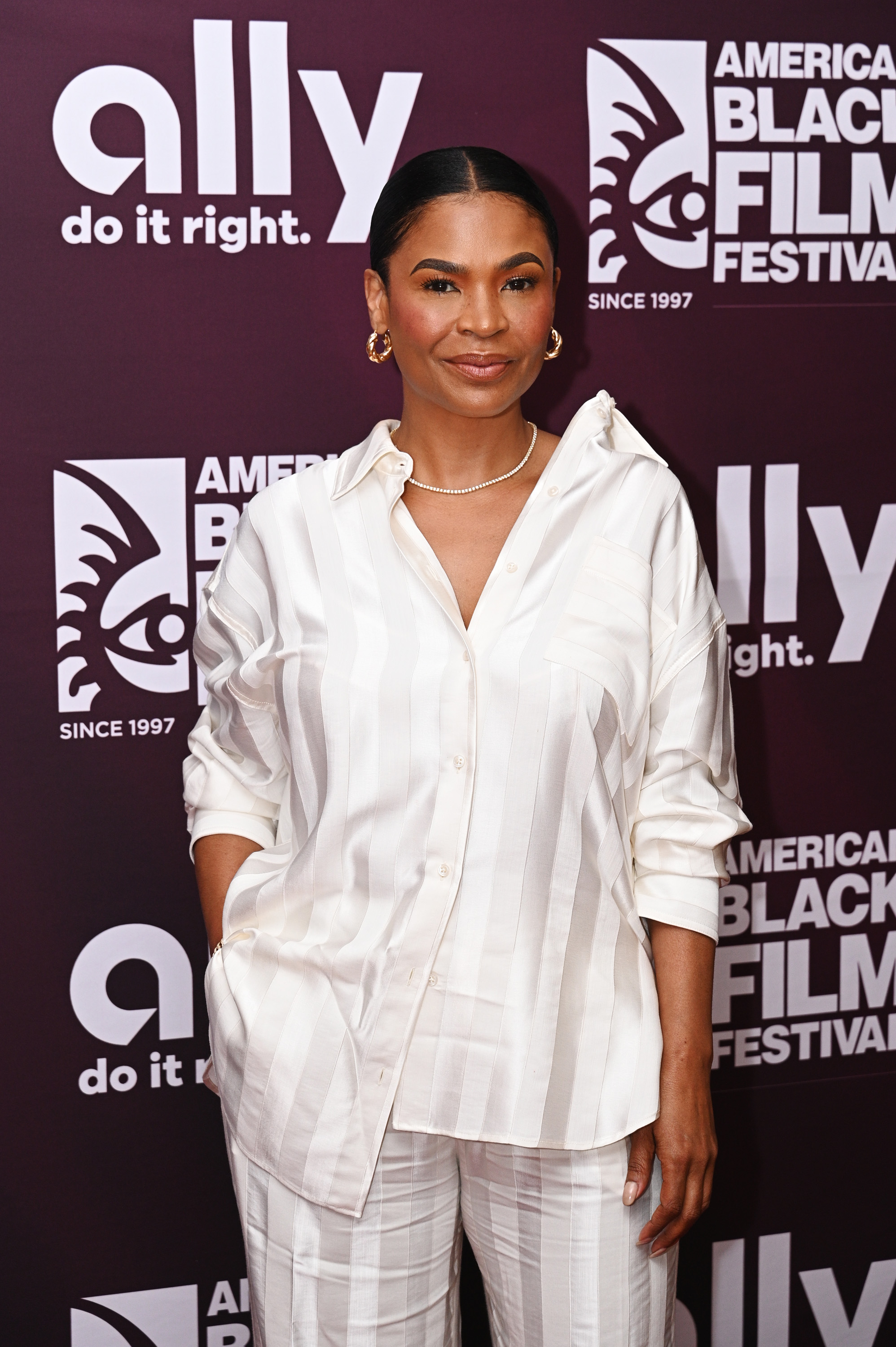 Nia Long attends a conversation about money and mindfulness during the American Black Film Festival at New World Center on June 13, 2024, in Miami Beach, Florida