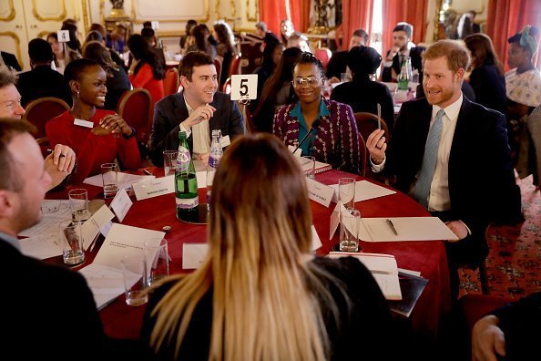 Prince Harry at a round table discussion with youths from across the commonwealth at the Lancaster House on January 30, 2019 | Photo: Getty Images