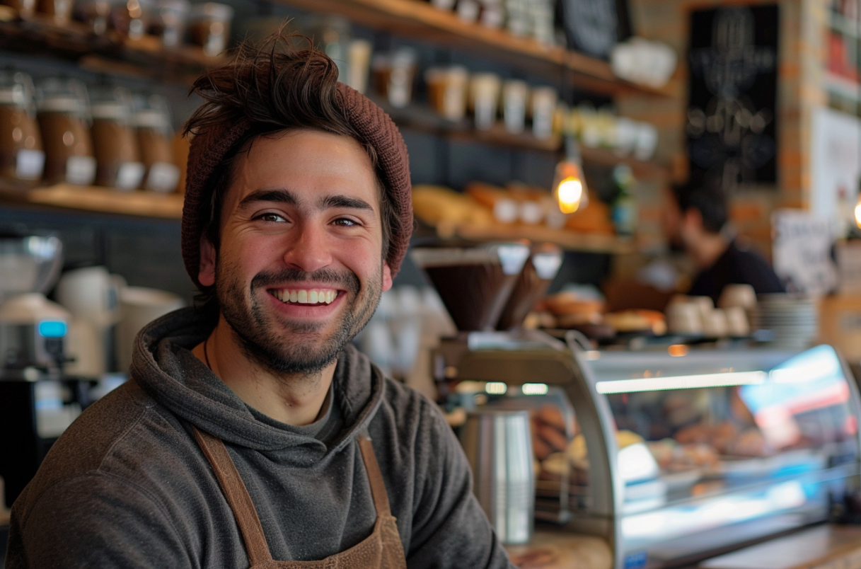 A man working in his coffeeshop | Source: Midjourney