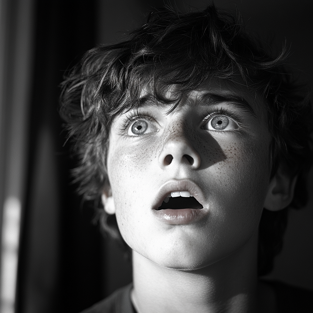 A shocked teenage boy | Source: Midjourney