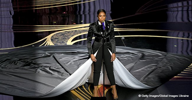 Jennifer Hudson ‘Hits a Bad Note’ at the Oscars While Confusing Fans with Her Pantsuit-Dress Combo