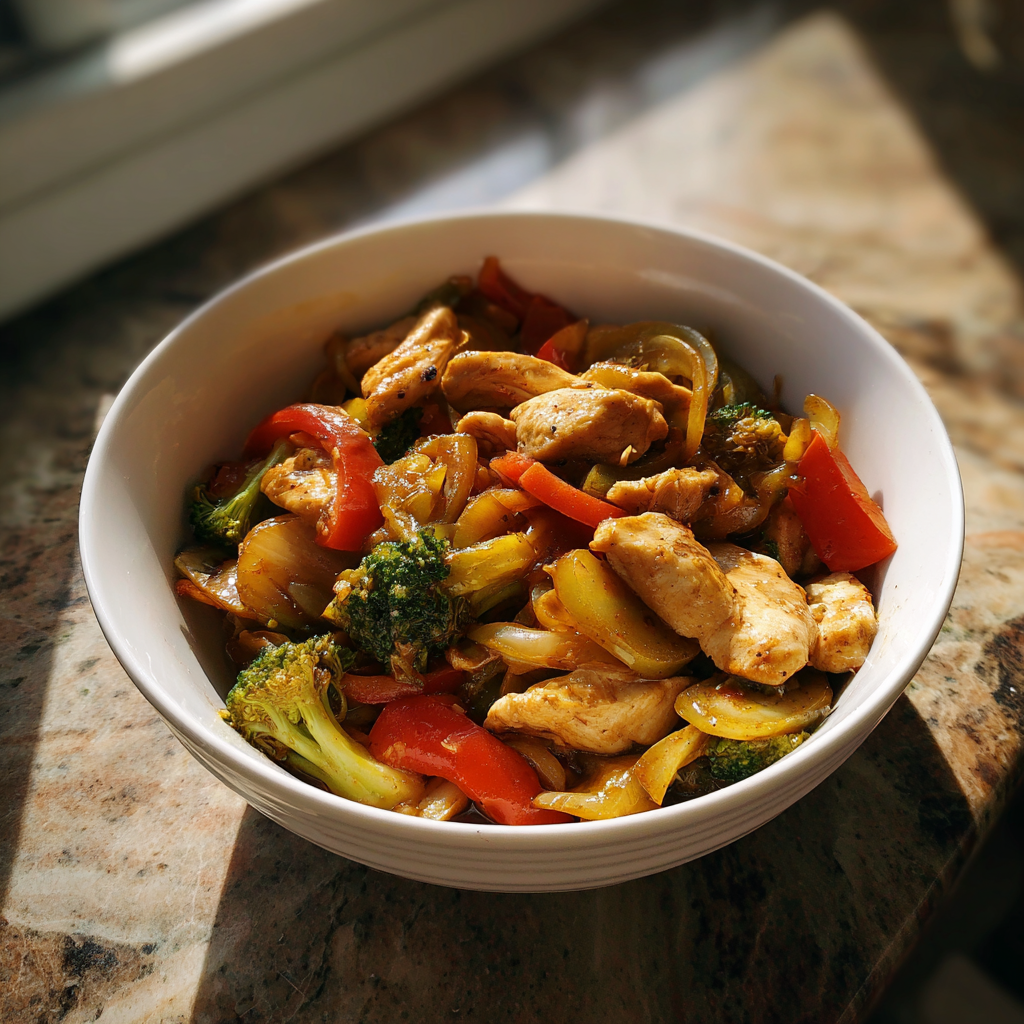 A bowl of food on a counter | Source: Midjourney