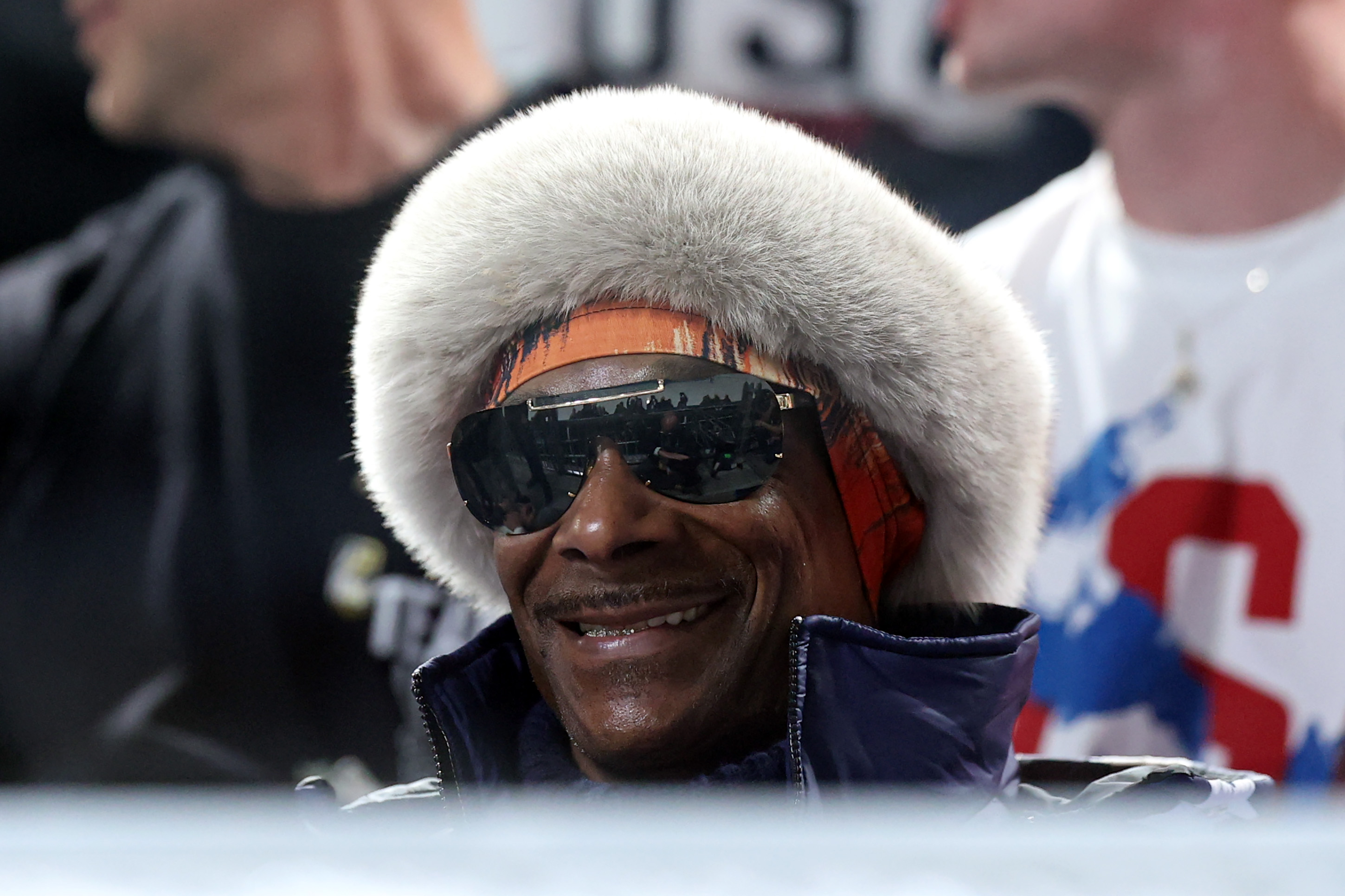Snoop Dogg attends the Speed Skating Men's 1000m during the Winter Olympic Games at Milano Speed Skating Stadium on February 11, 2026, in Milan, Italy | Source: Getty Images