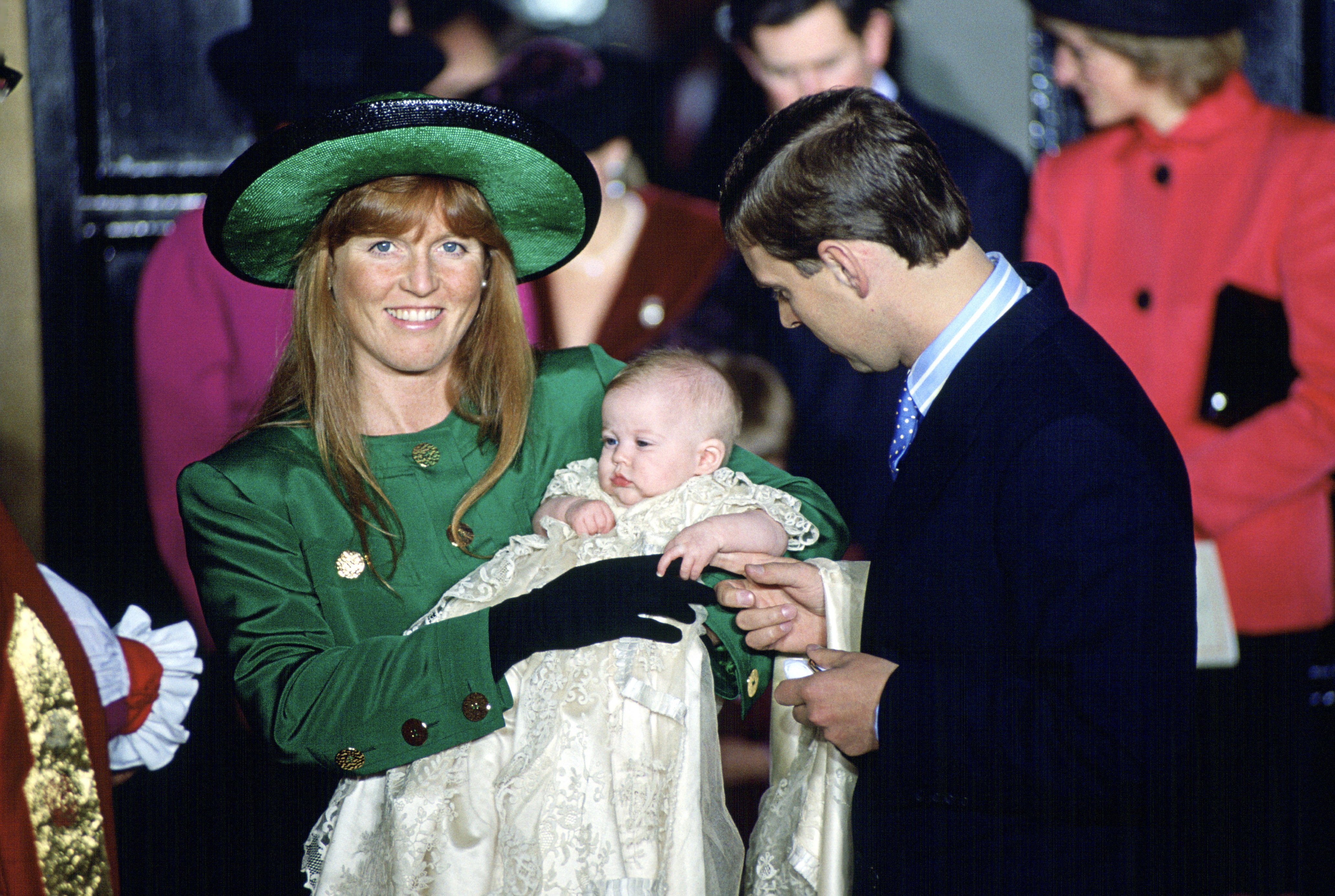 The Duchess Of York (Sarah Ferguson) and Prince Andrew At The Chapel Royal, St James's Palace, For Princess Beatrice's Christening. | Source: Getty Images