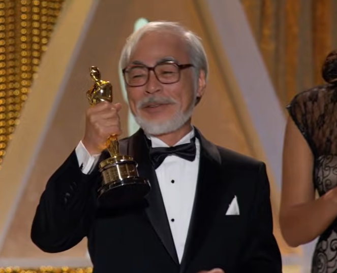 Hayao Miyazaki receives an Honorary Award at the 2014 Governors Awards, from a video dated November 9, 2014 | Source: YouTube/@Oscars