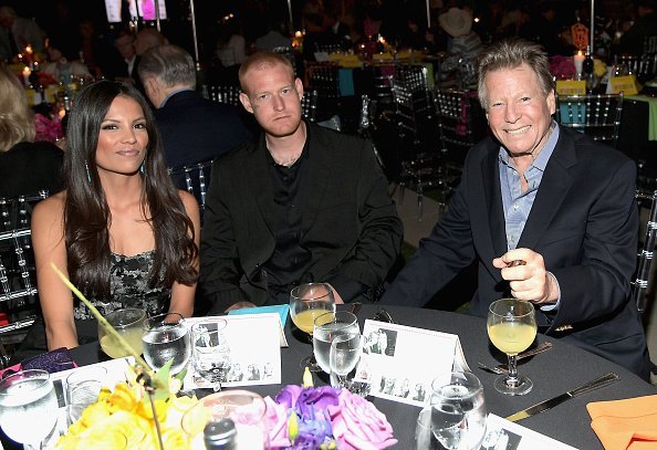 Echo Matthey, Redmond O'Neal and actor Ryan O'Neal at the Farrah Fawcett Foundation's "Tex-Mex Fiesta" 2017 at Wallis Annenberg Center for the Performing Arts on September 9, 2017, in Los Angeles, California. | Source: Getty Images. 