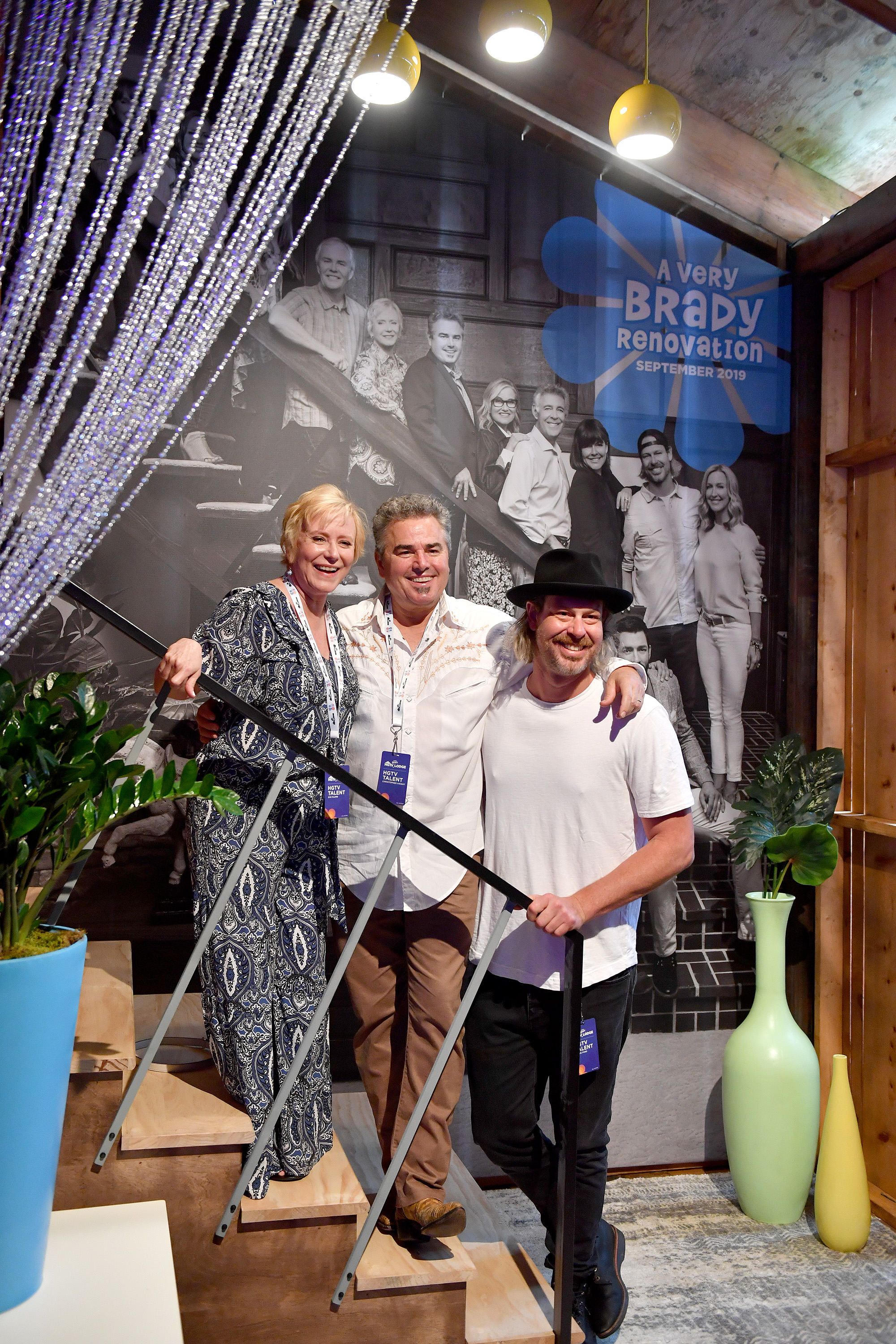 Eve Plumb and Christopher Knight of the Brady Bunch and HGTV's Steve Ford attend the HGTV Lodge at CMA Music Fest on June 6, 2019 in Nashville, Tennessee | Source: Getty Images