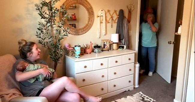 Great grandma Meme was awestruck after walking inside the room and seeing her great granddaughter. | Photo: tiktok.com/ashfadden