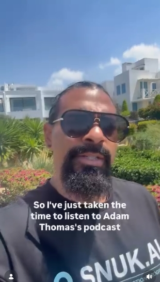 David Haye filmed himself addressing Adam Thomas' podcast comments in a video shared on 30 April 2026, as he opened with a pointed remark about listening to the actor's interview. | Source: Instagram/davidhaye