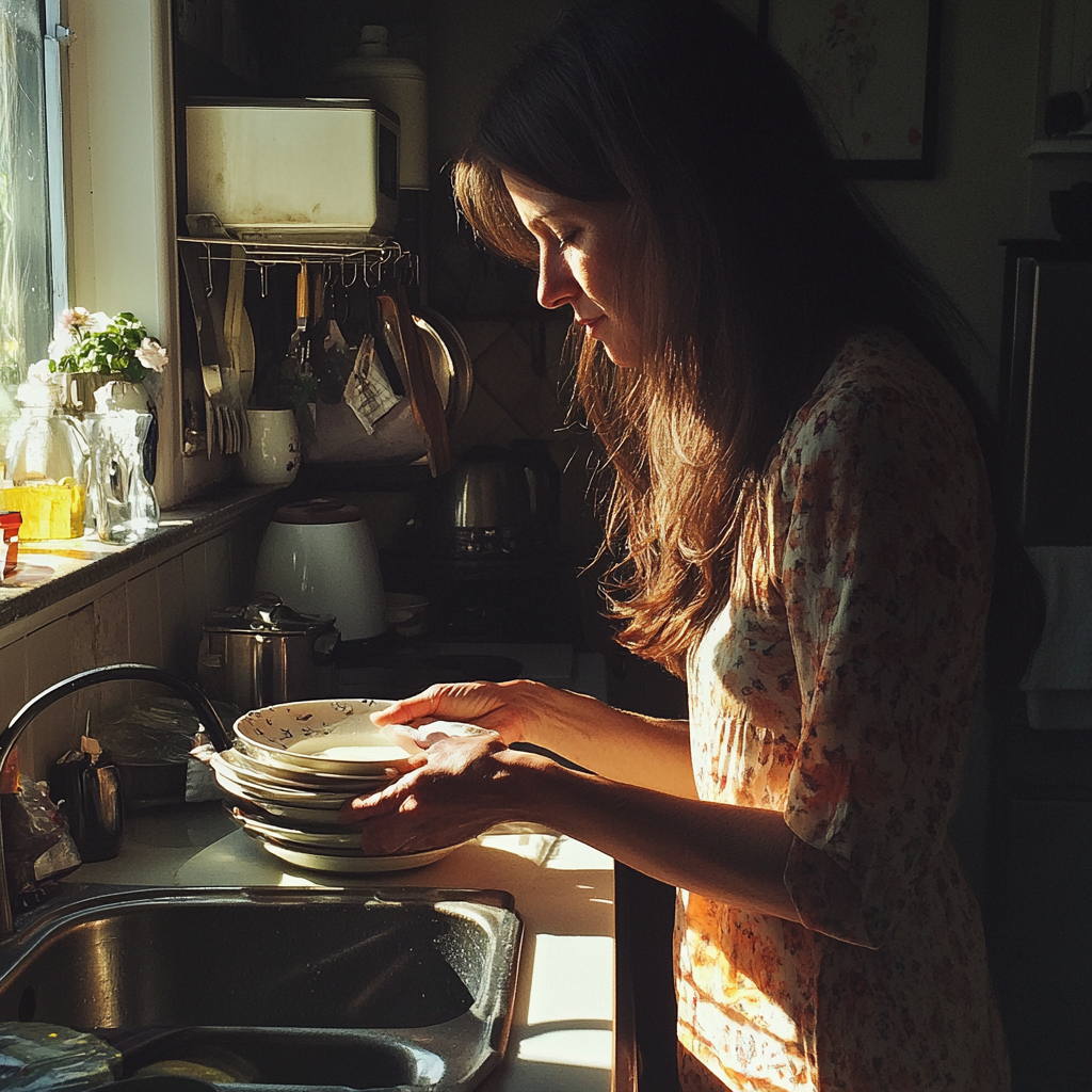 A woman in a kitchen | Source: Midjourney