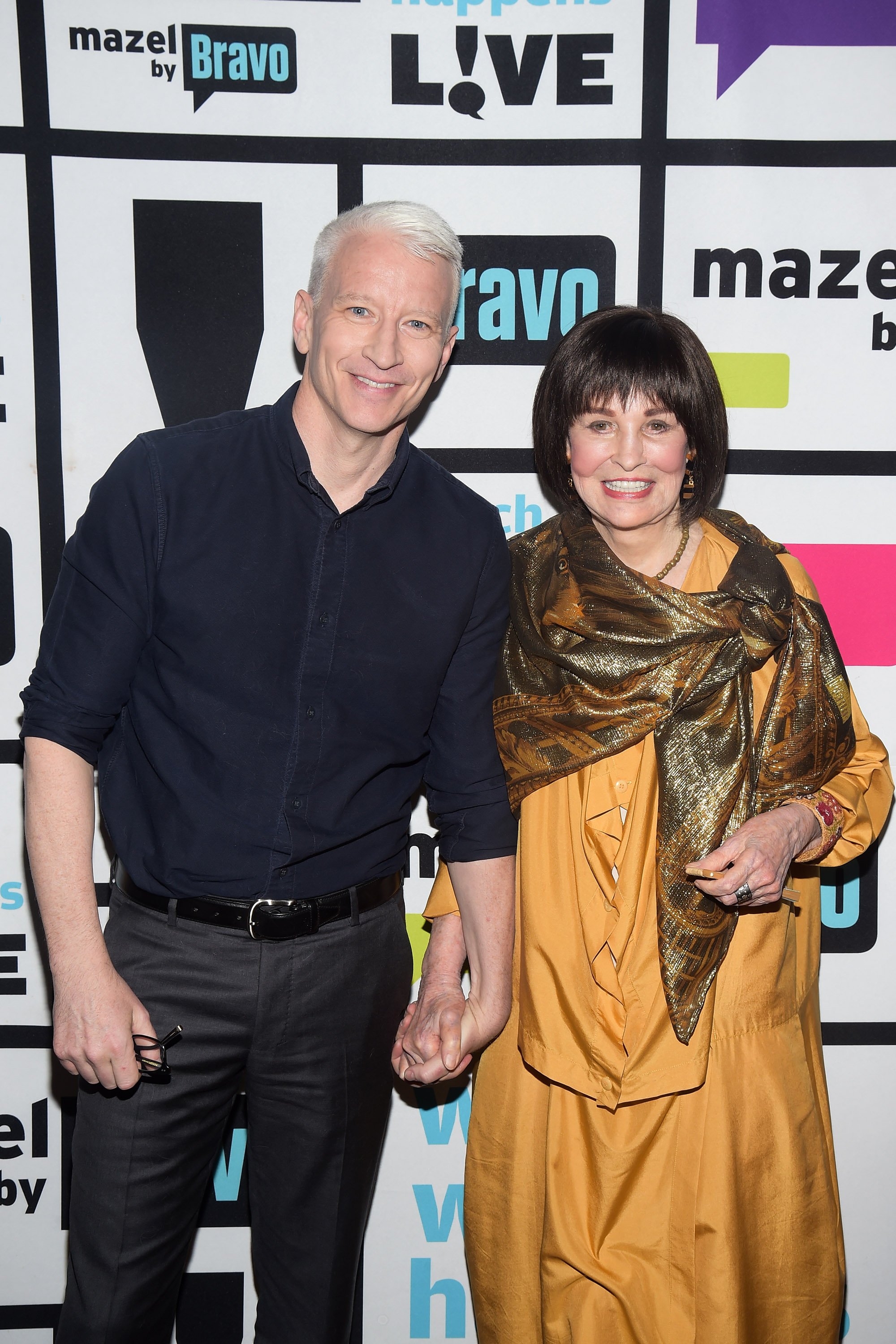 Anderson Cooper and Gloria Vanderbilt on "Watch What Happens Live" on February 28, 2016 | Source: Getty Images