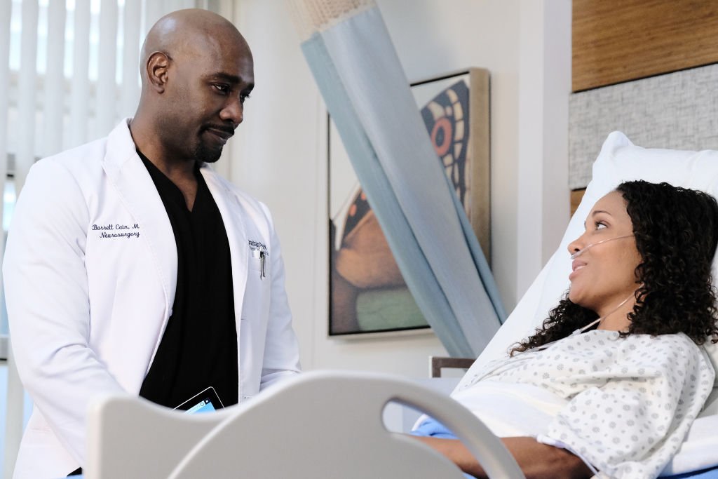 Morris Chestnut and guest star Aisha Kabia in the "Burn it All Down" season finale episode of "The Resident" | Photo: Getty Images