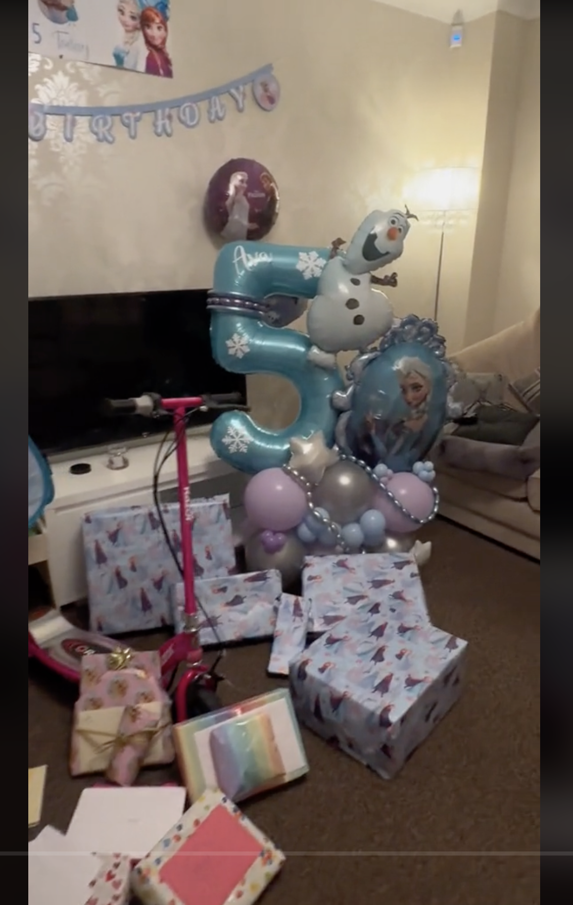 A glimpse at Ava's fifth birthday decorations, as seen in a video dated December 26, 2023 | Source: tiktok.com/@bruh.georgia
