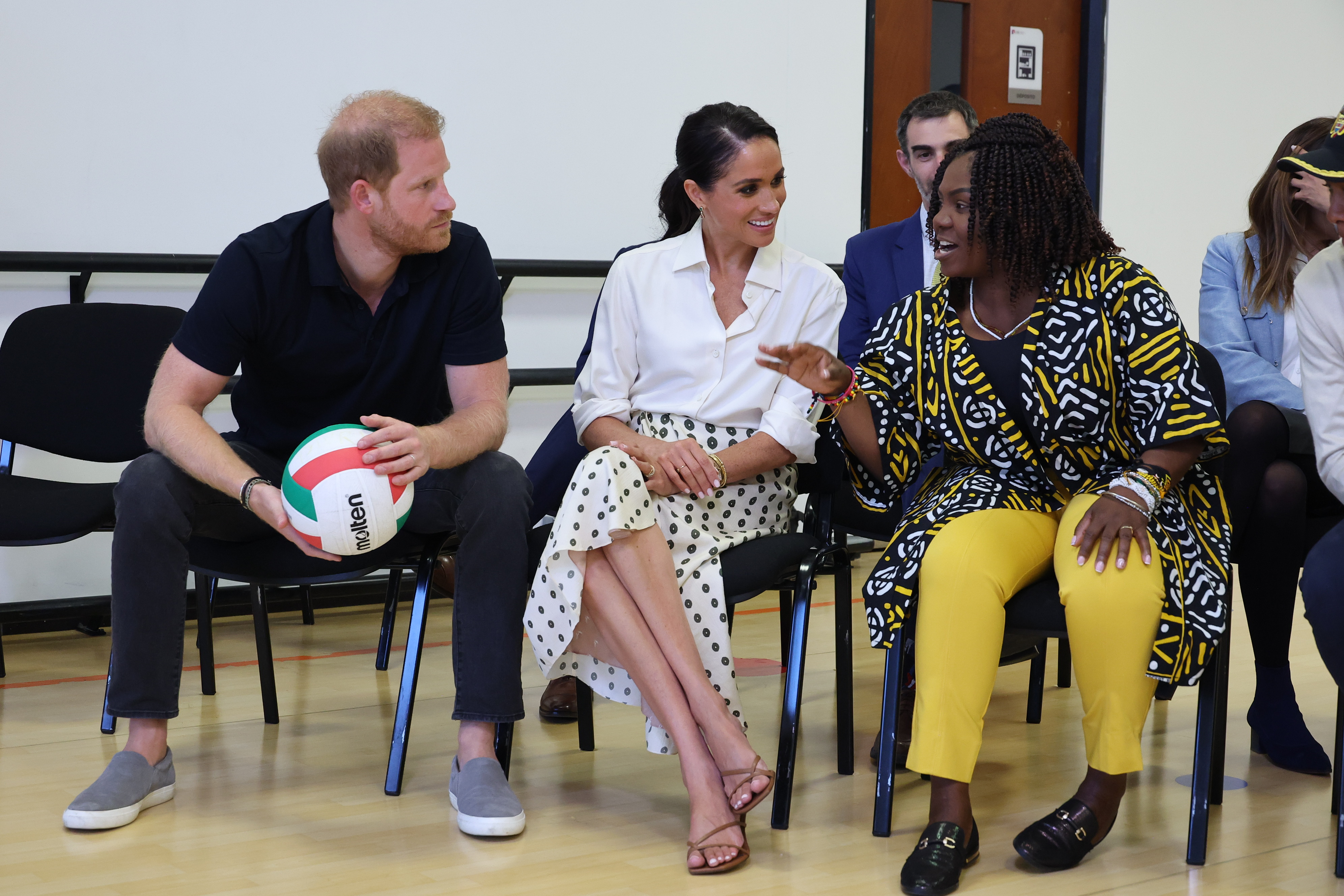 Prince Harry, Meghan Markle, and Vice President Francia Márquez at a training session with Invictus Games Team Colombia during the Duke and Duchess of Sussex's Colombia tour on August 16, 2024. | Source: Getty Images