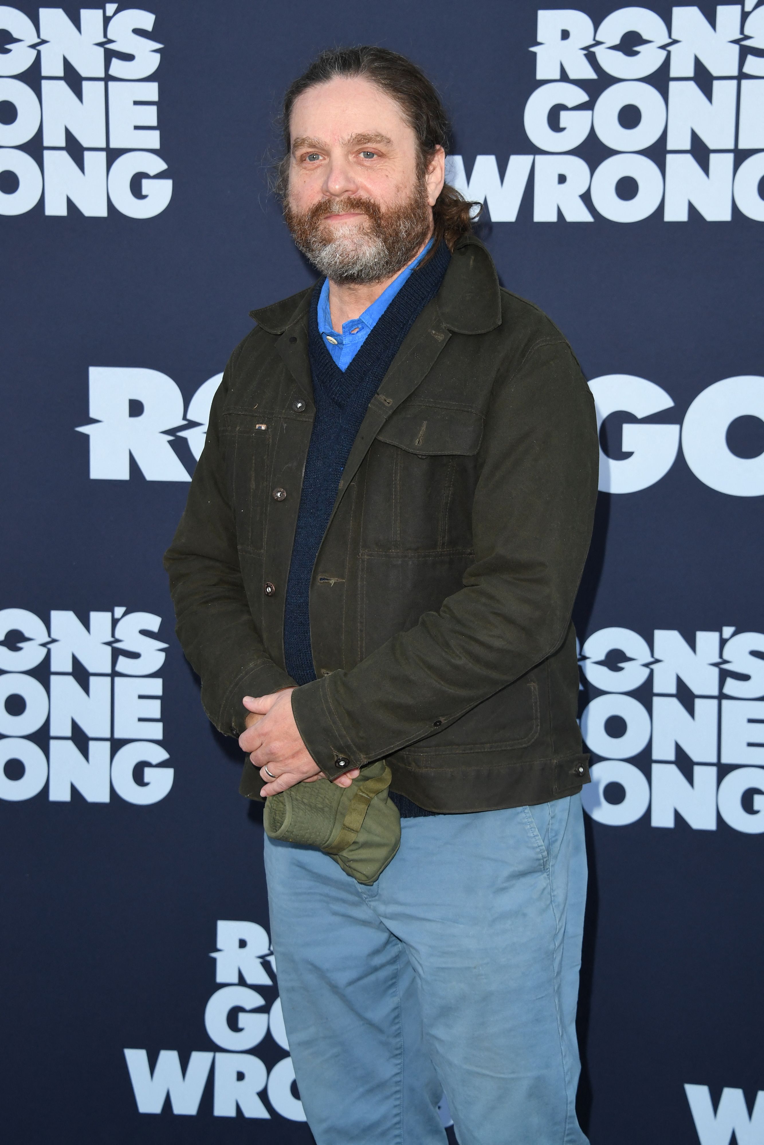 Zach Galifianakis arrives for the premiere of "Ron's Gone Wrong" at the El Capitan Theatre in Hollywood, California, on October 19, 2021. | Source: Getty Images