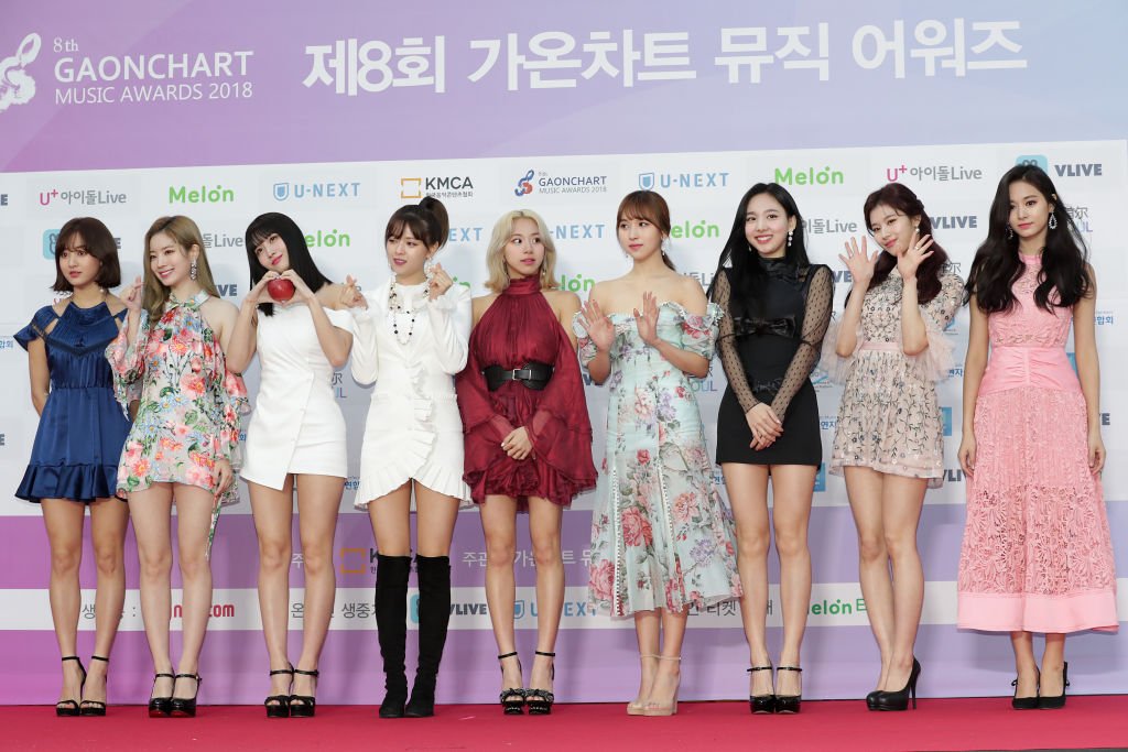 Members of girl group TWICE attend the 8th Gaon Chart K-Pop Awards on January 23, 2019 in Seoul, South Korea. | Source: Getty Images