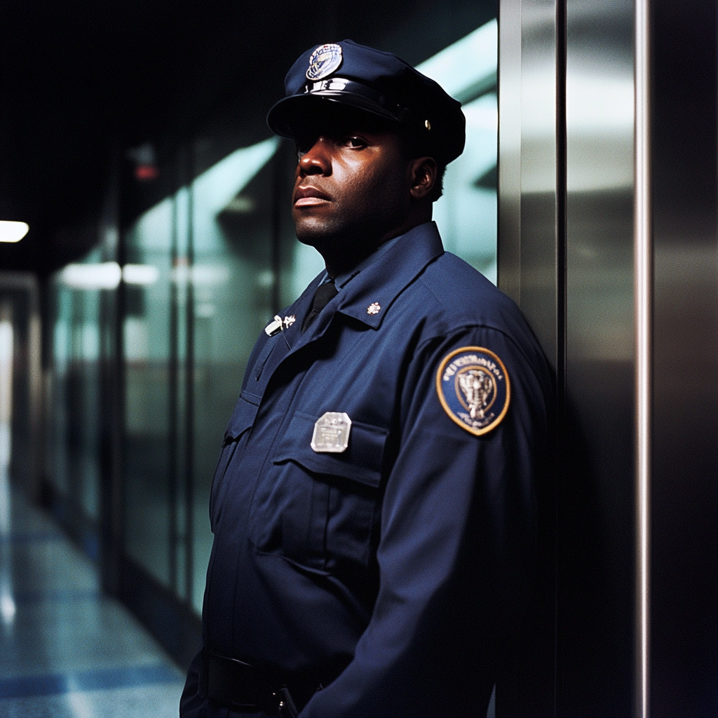 An airport security officer | Source: Midjourney