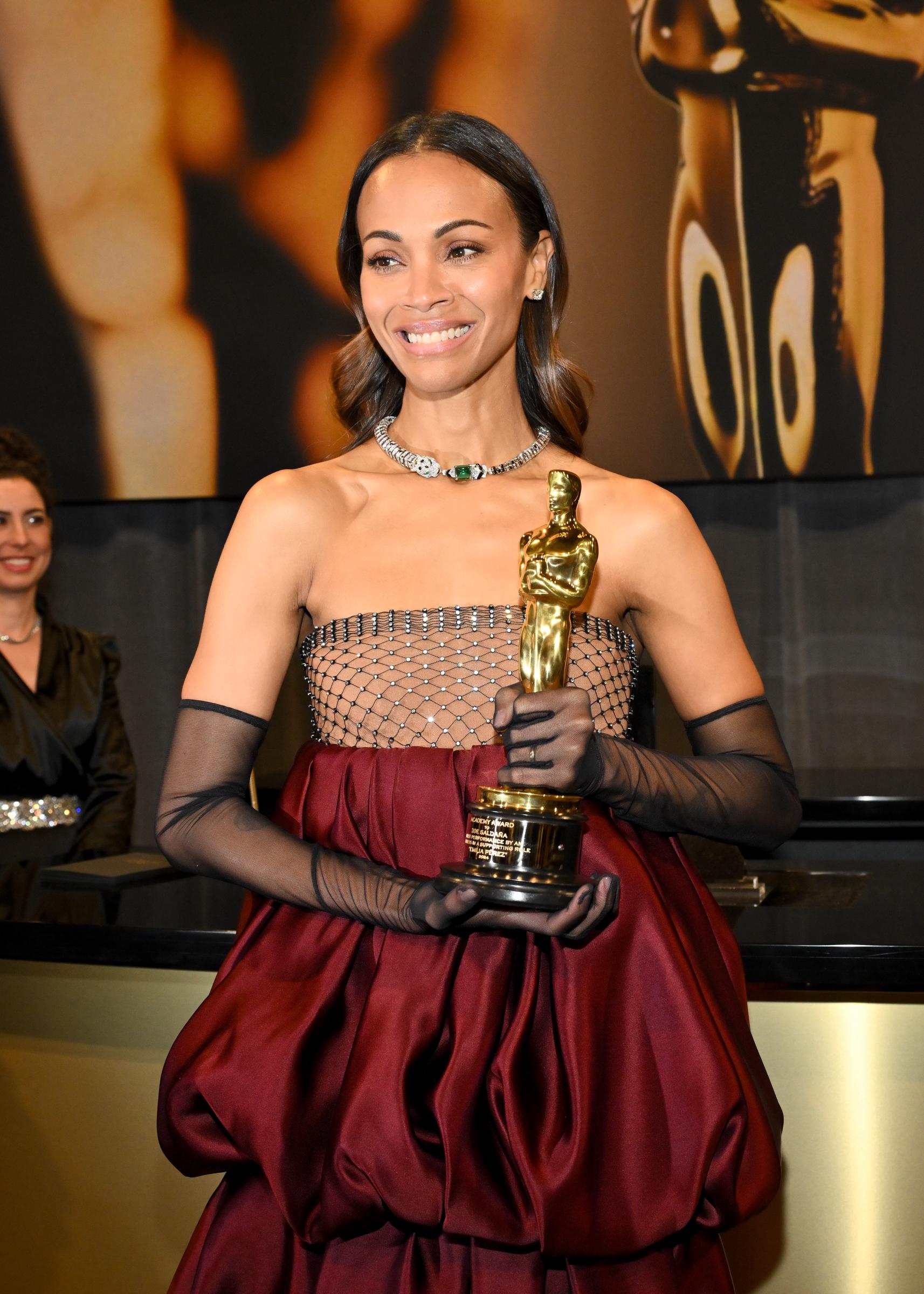 Zoe Saldana at the 97th Oscars held at the Dolby Theatre in Hollywood, California, on March 2, 2025 | Source: Getty Images