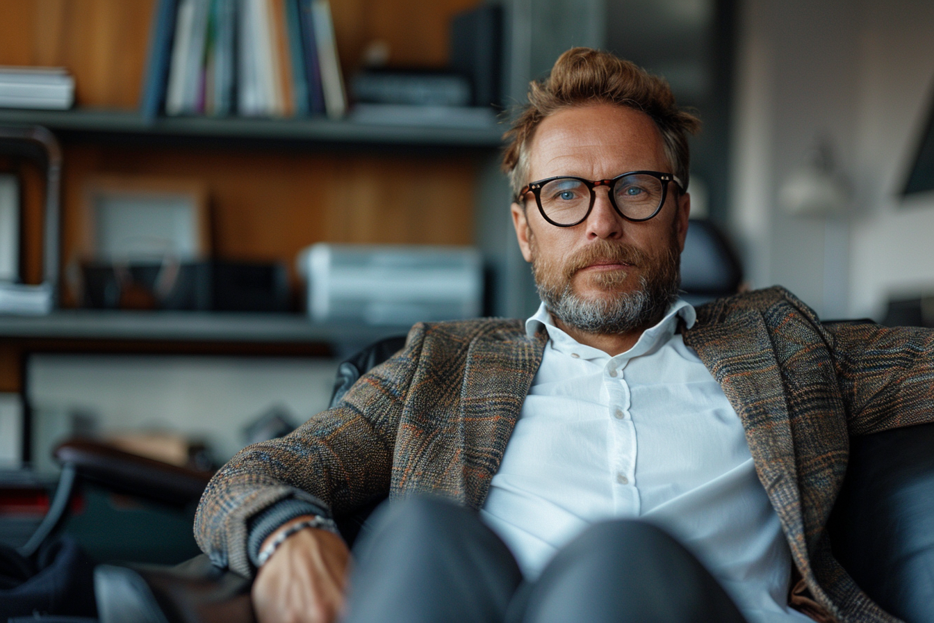 A man sitting in an office | Source: Midjourney